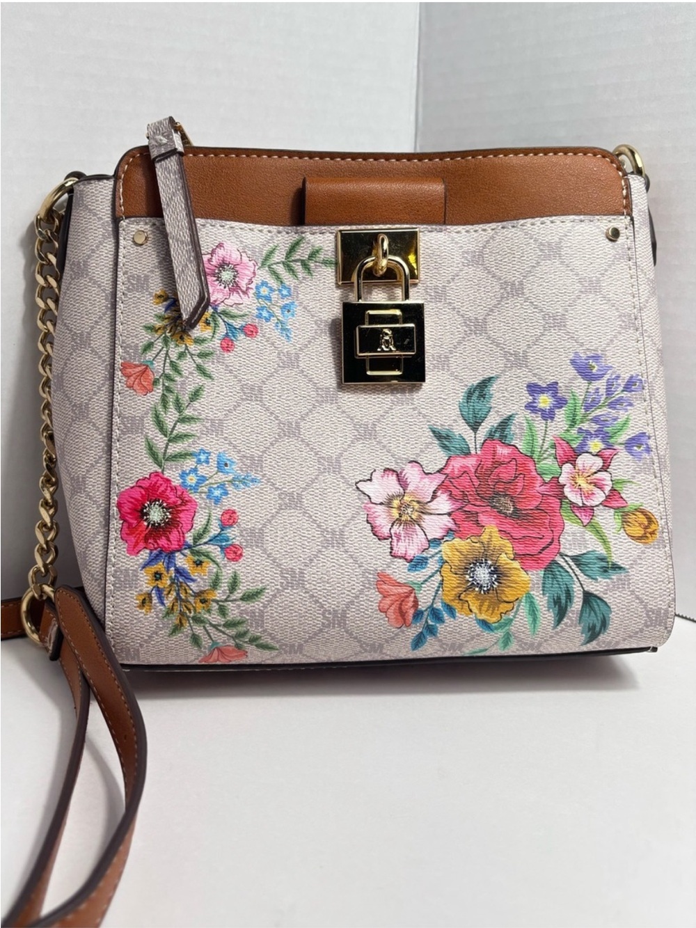 Steve Madden Floral
Monogram Padlock Crossbody
Bag